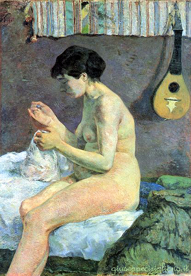 arte_gauguin_1_-_Nudo_di_donna_che_cuce_-_1880